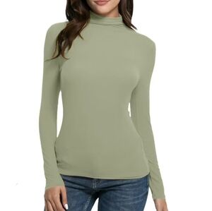NEW Women's Ribbed Mock Neck Top